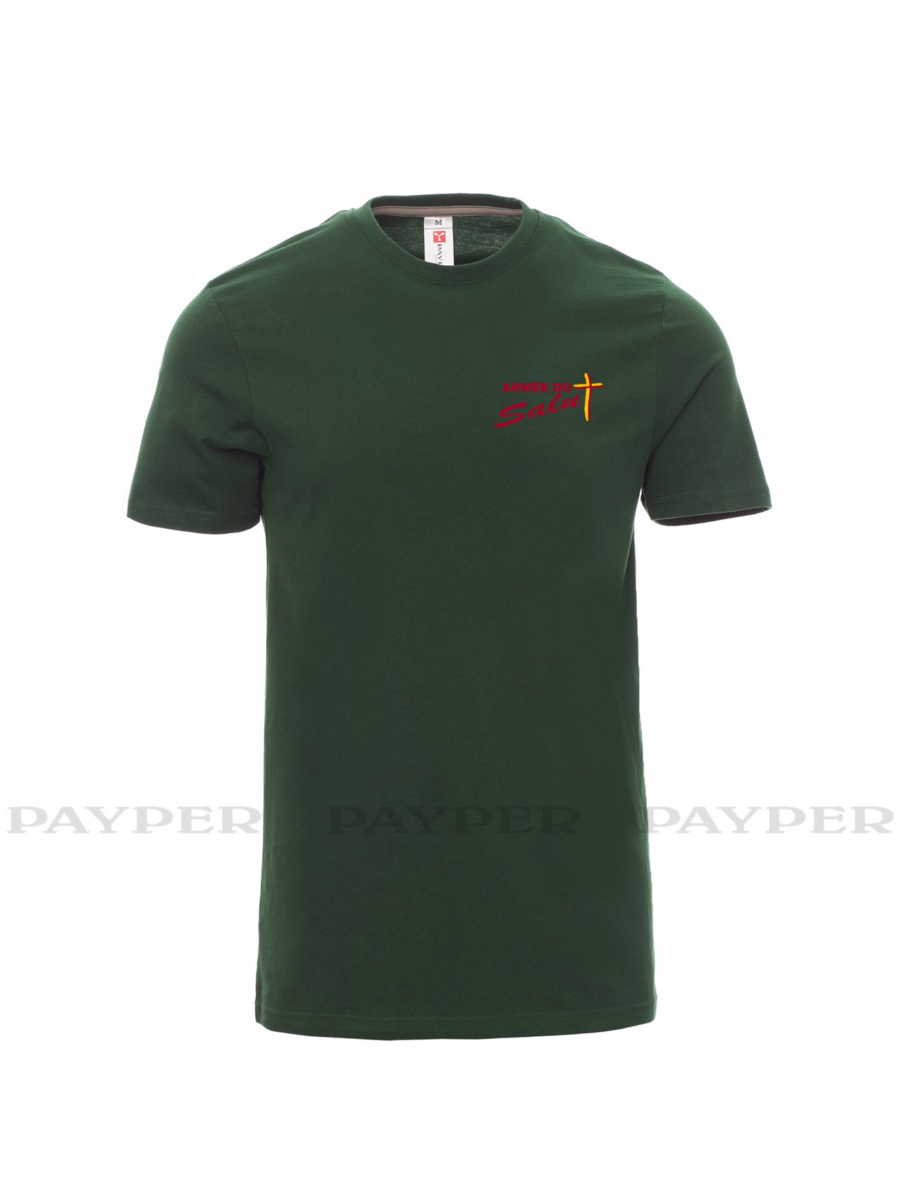 T-shirt homme vert avec logo serigraphié
